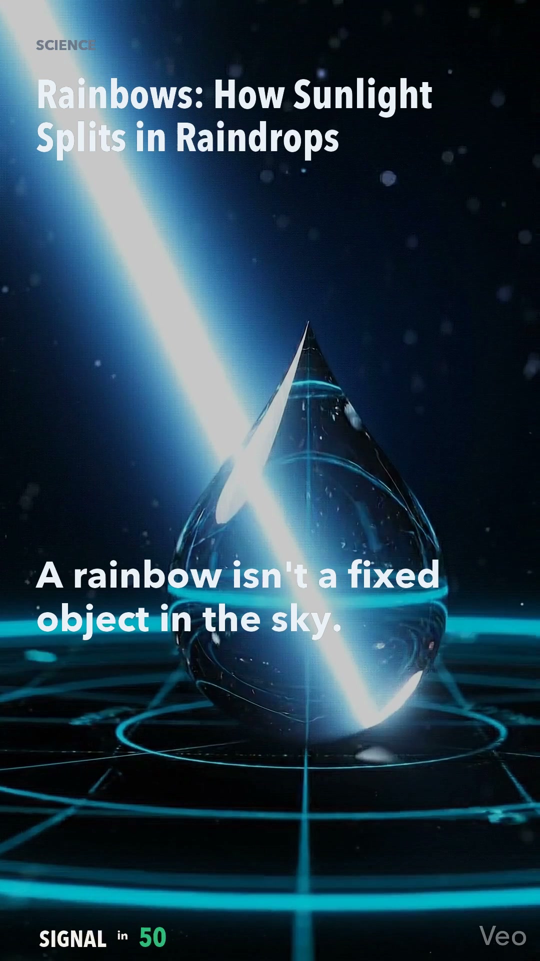 Rainbows: How Sunlight Splits in Raindrops
