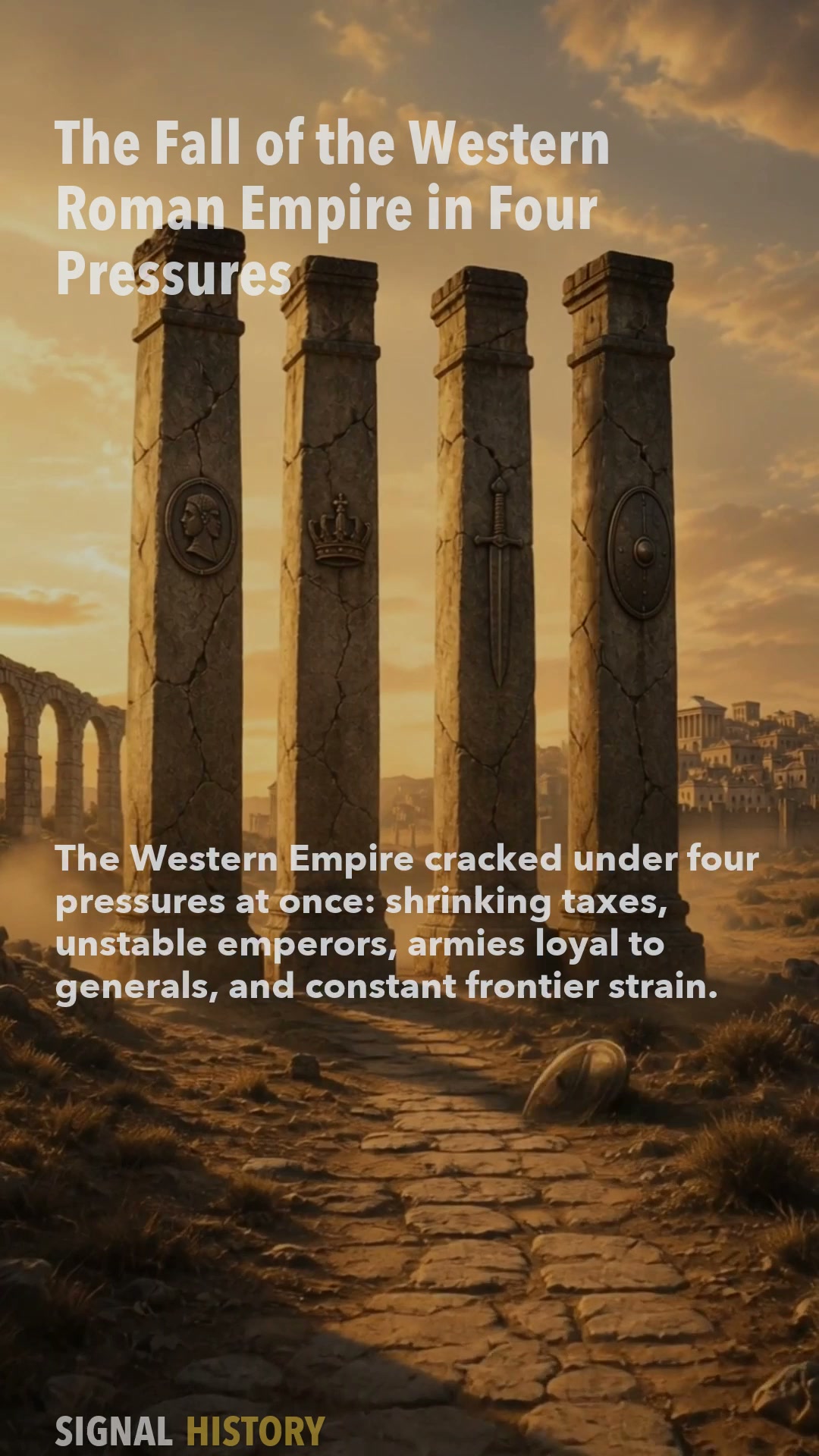 The Fall of the Western Roman Empire in Four Pressures