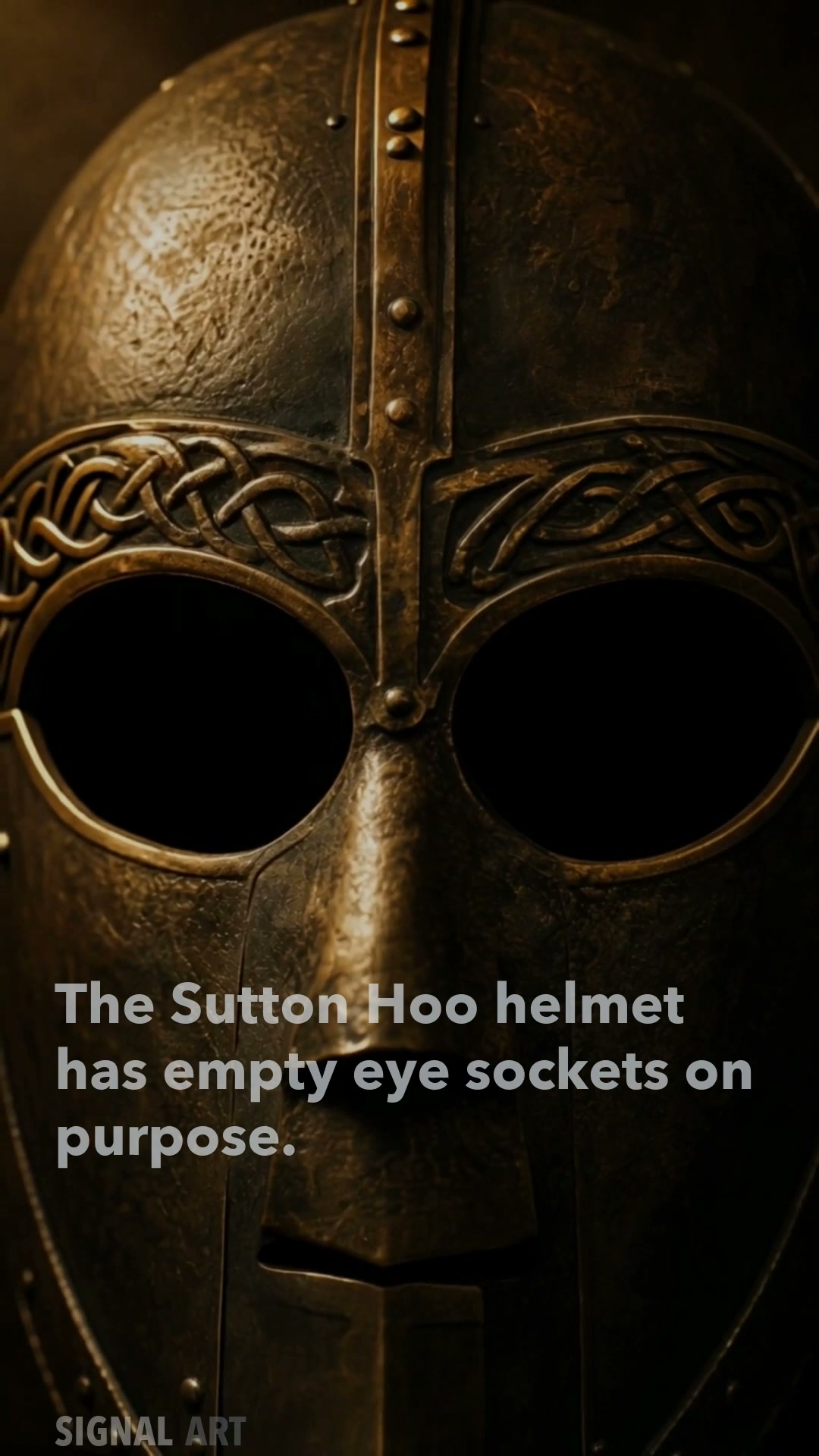 Why the Sutton Hoo helmet has empty eye sockets